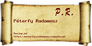 Péterfy Radamesz névjegykártya