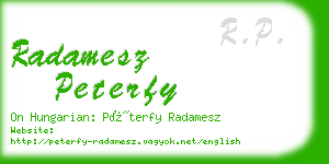 radamesz peterfy business card